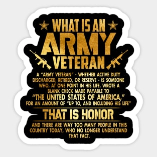 What's an Army Veteran Gold Foil Effect Sticker